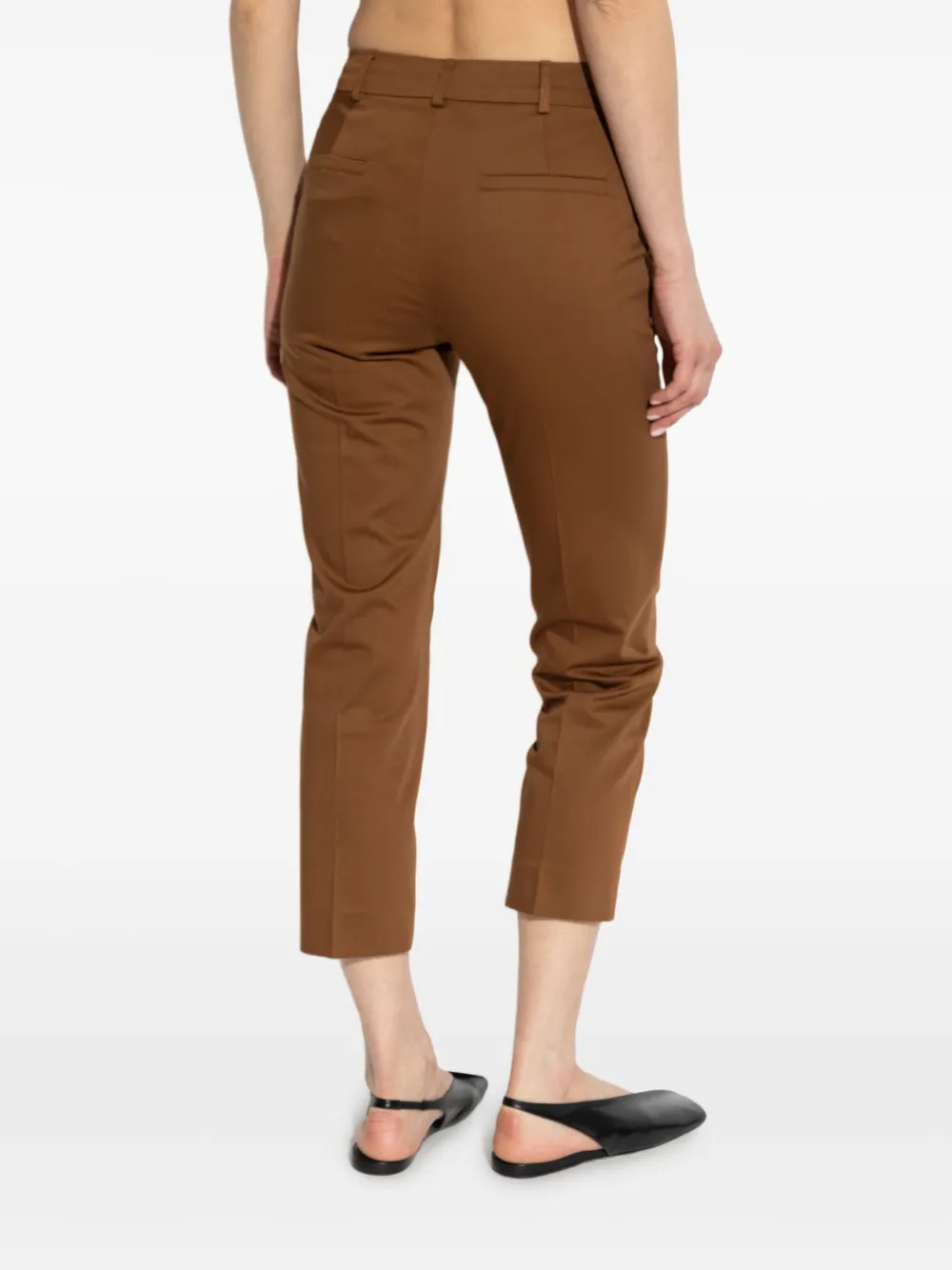 Брюки Lince строгого кроя с завышенной талией MAX MARA, коричневый — фото 4