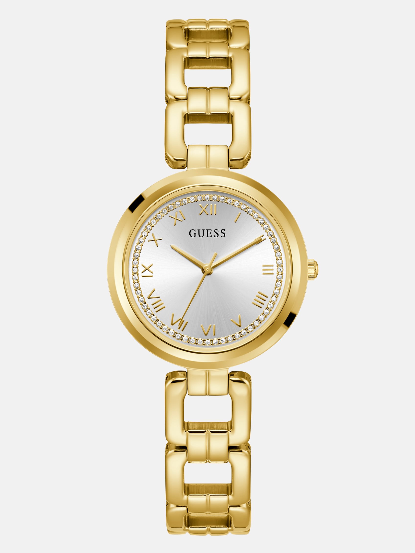 

Аналоговые часы золотистого цвета Guess Factory, серебряный/темно-синий