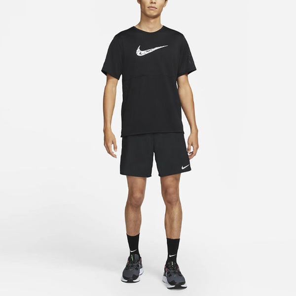 Шорты men's solid color logo casual running sports black shorts Nike, мультиколор — фото 2