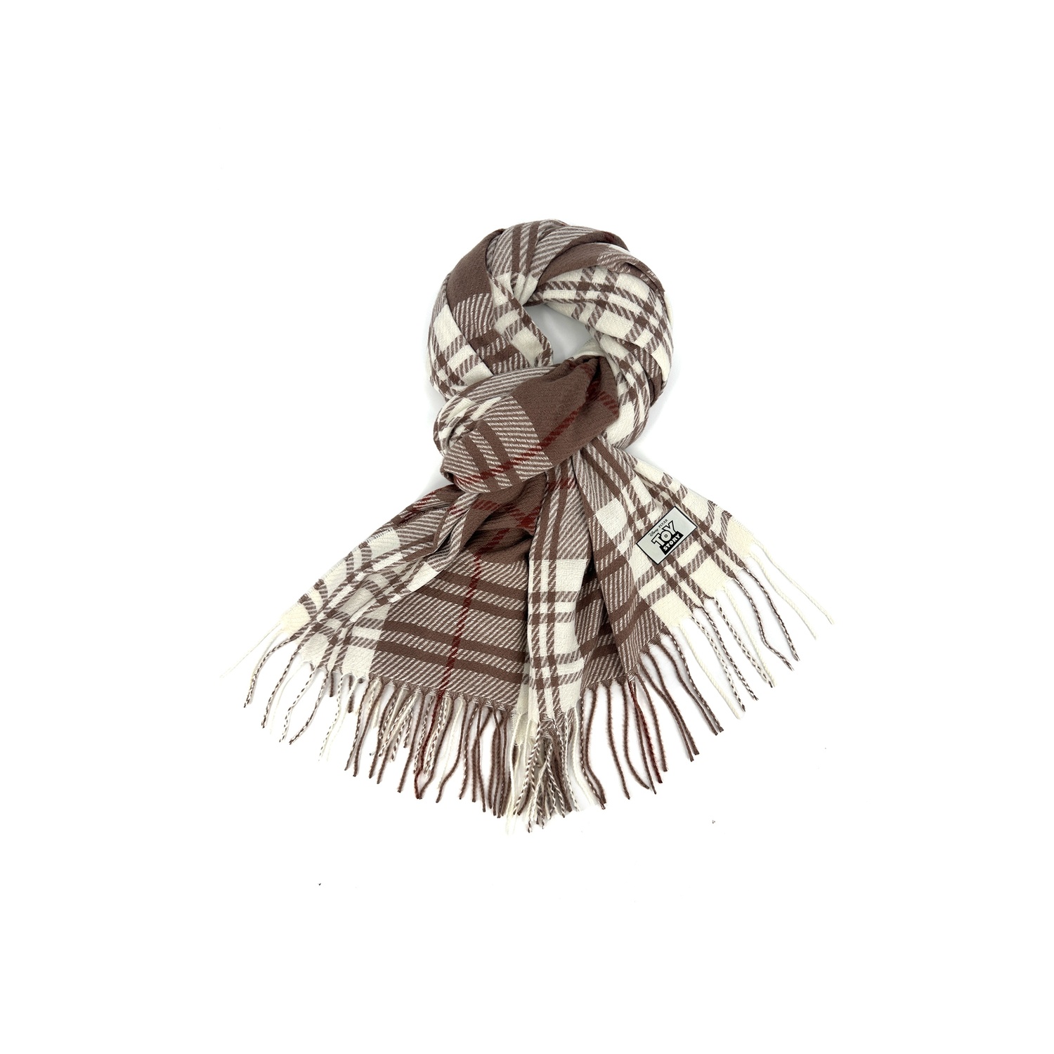 

Disney Полиэстеровый вязаный шарф унисекс, Mocha White Plaid