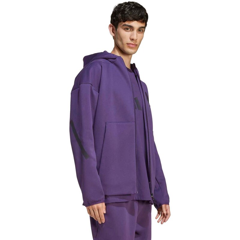 Толстовка с капюшоном новая adidas zne zip (обычная и длинная) Adidas, цвет aurplu — фото 4