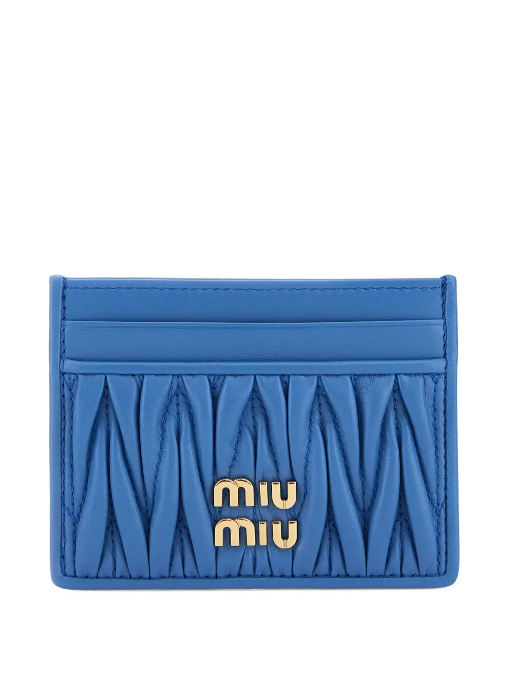 

Визитница из кожи с узором матлассе MIU MIU, синий