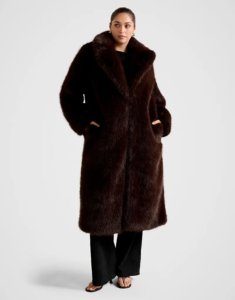 

Искусственная шуба Forever New Curve шоколадного цвета