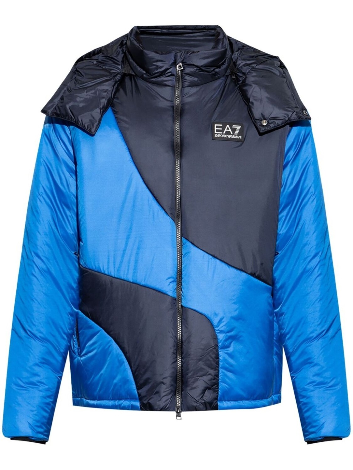 

Двухцветная стеганая куртка Ea7 Emporio Armani, синий