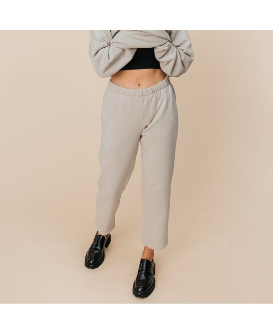 

Женские укороченные брюки-тедди из органического хлопка Ocio, Stone