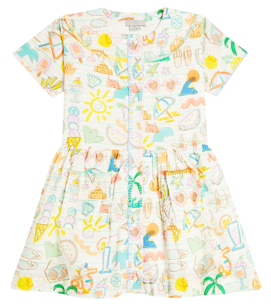 

Платье из хлопка с принтом Stella Mccartney, мультиколор