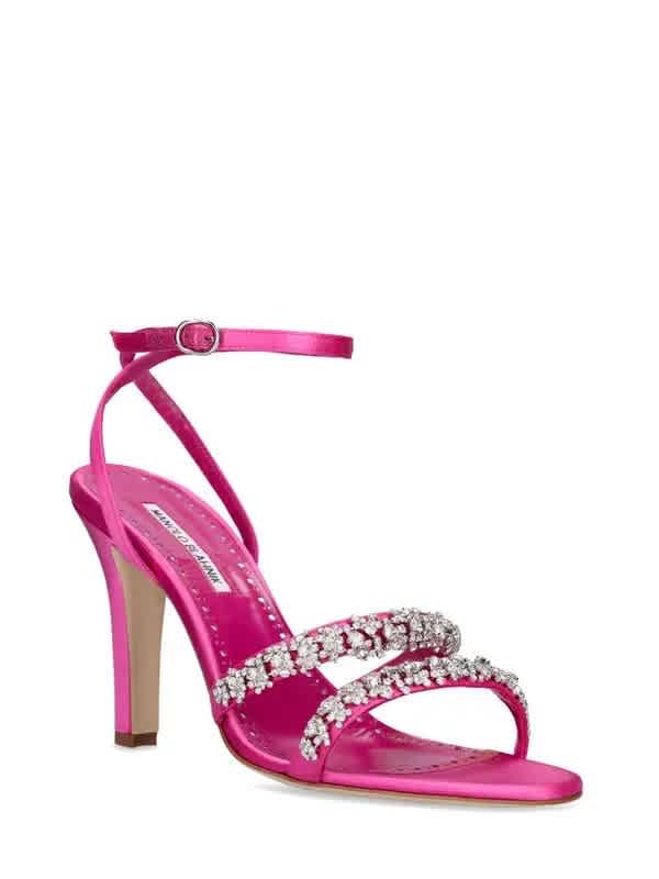 Манило Бланик Ведада Атласные сандалии с кристаллами Manolo Blahnik, Bpnk(6706) — фото 2