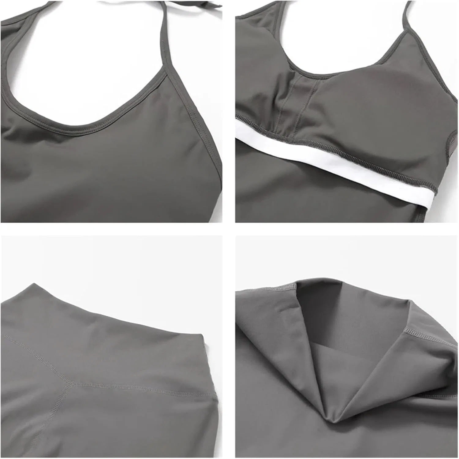 Женский спортивный комплект из топа и леггинсов, красный — фото 4
