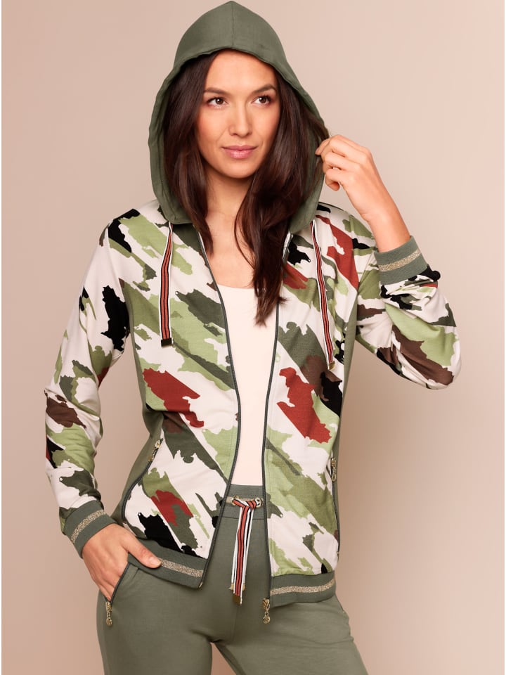 

Куртка из модала и вискозы с принтом шампанского и хаки creation L