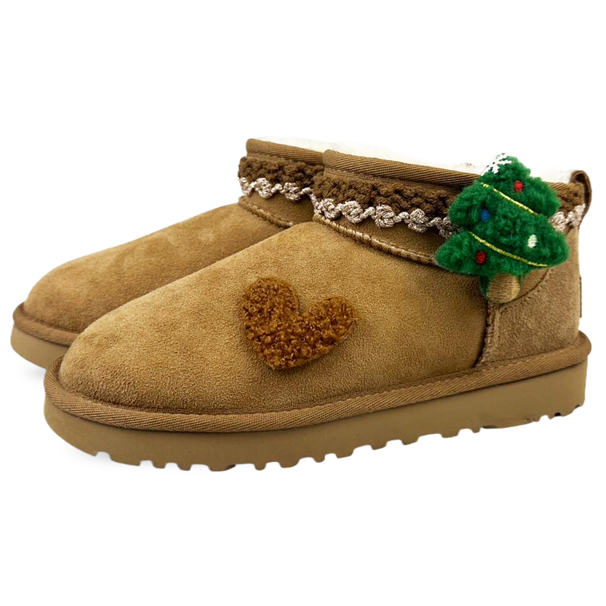 Ботинки Ugg Women's Classic Ultra Mini, каштановый/Рождественская елка 2 — фото 2