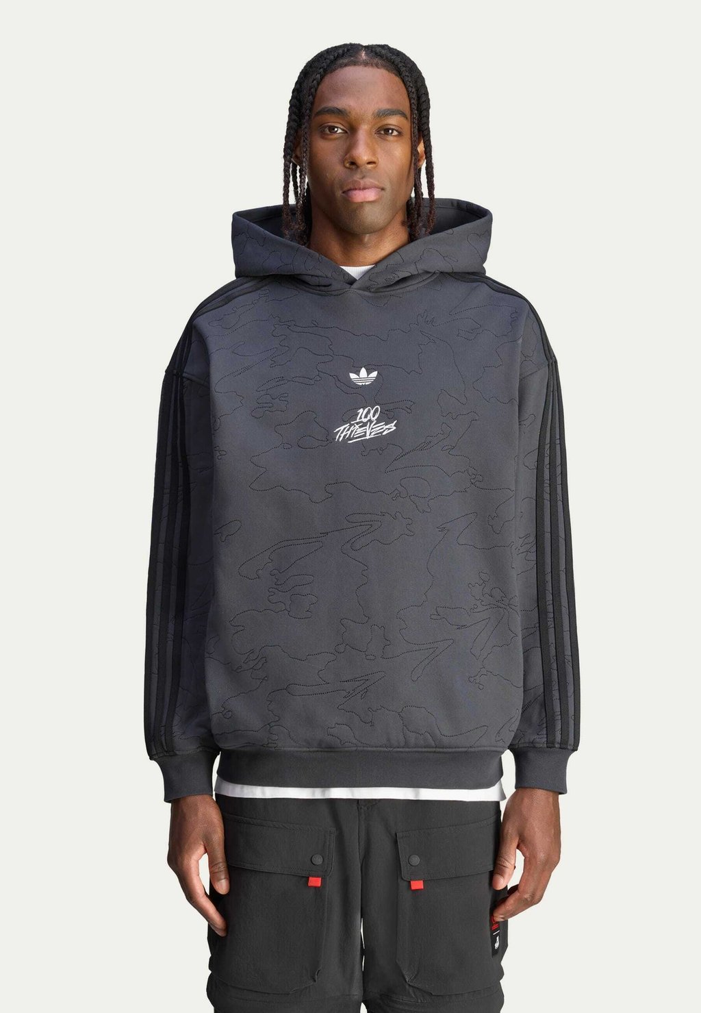 

Толстовка с капюшоном 100 THIEVES - Sweatshirt Adidas Originals, серый