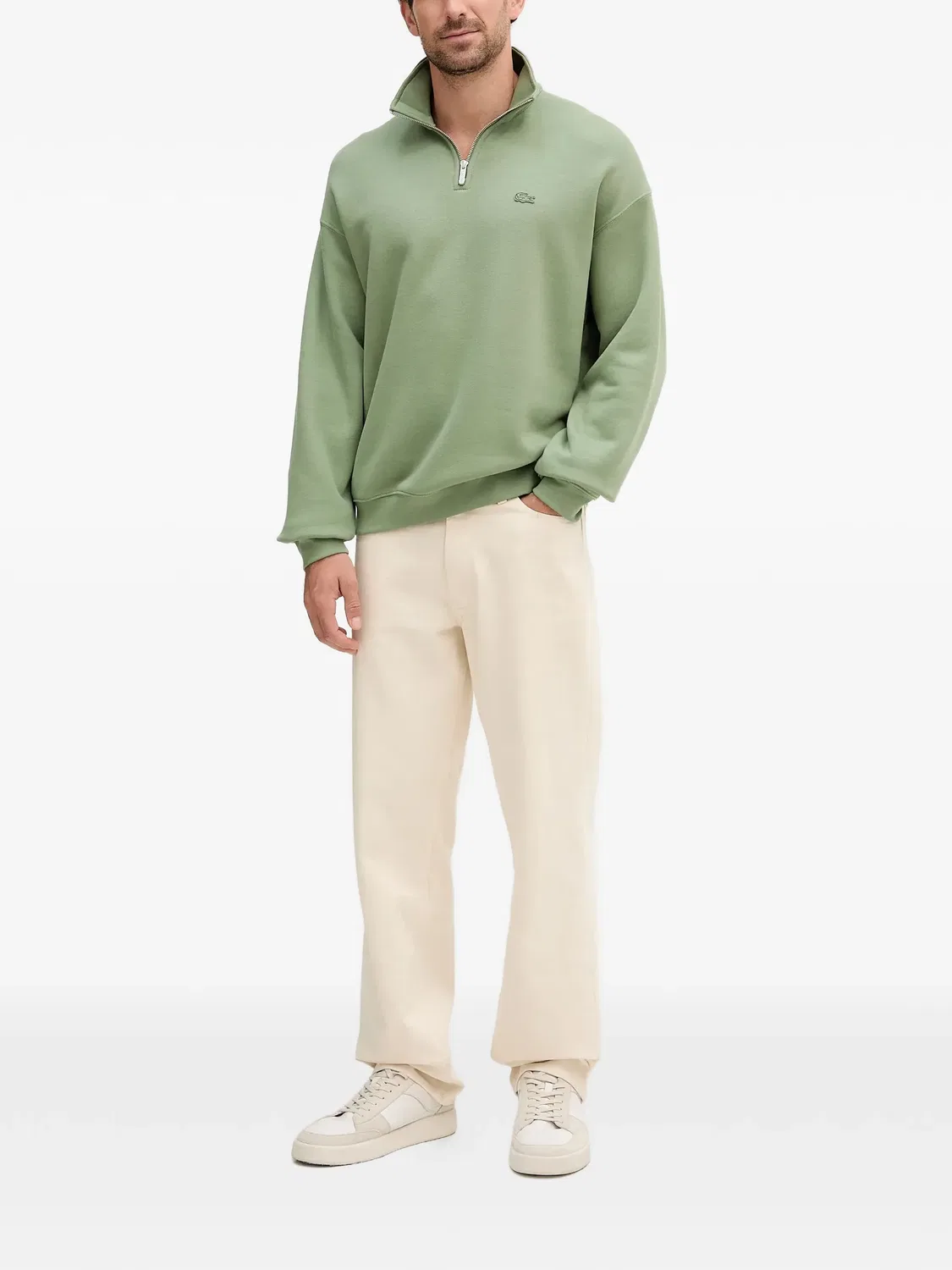 Толстовка на молнии Lacoste, зеленый — фото 2