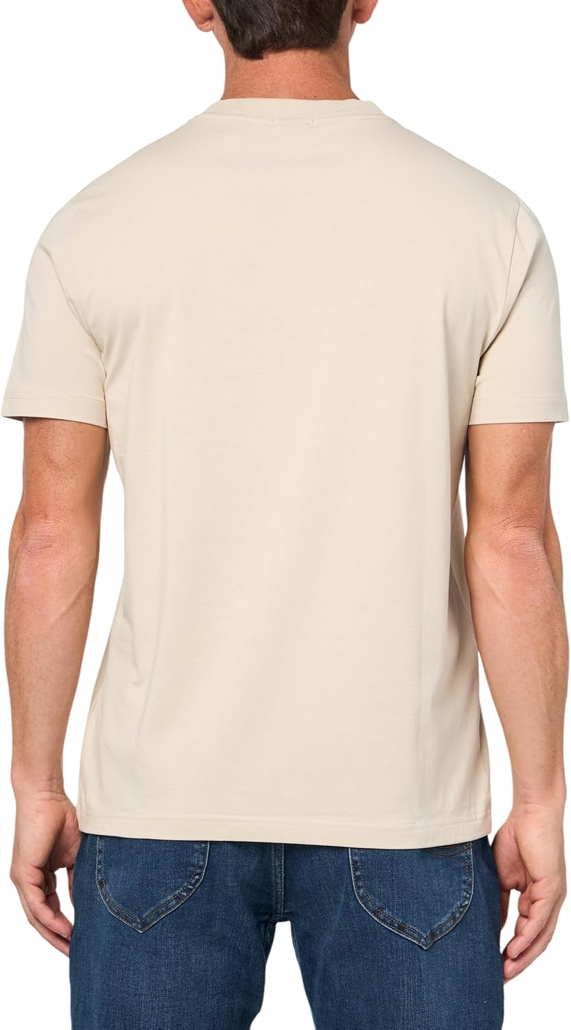 Футболка BOSS Men's Contrast Logo из хлопка и эластичного хлопка, Peyote Beige — фото 2