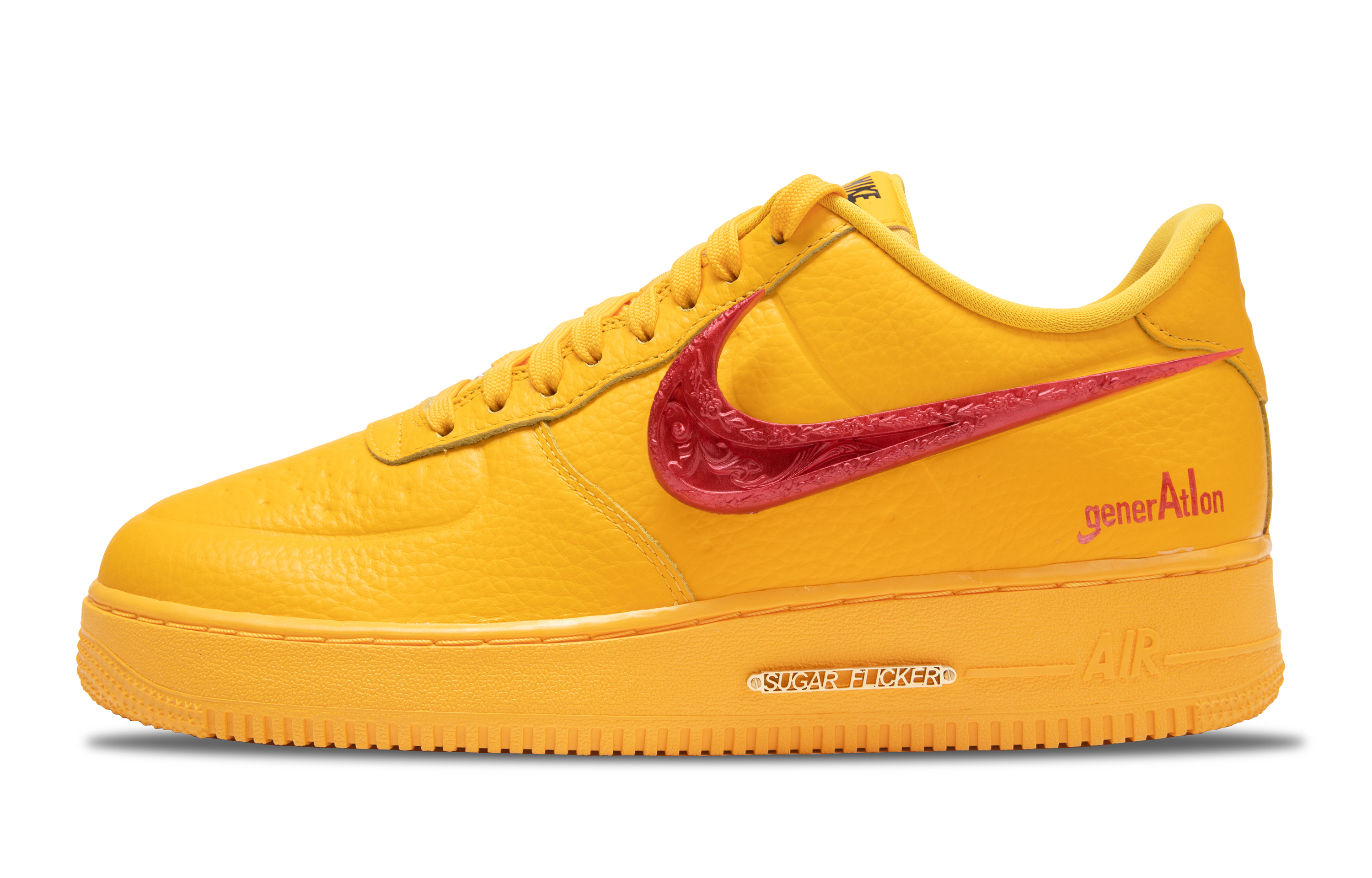 

Nike Кроссовки Air Force 1 с низким верхом, противоскользящие, износостойкие, для скейтбординга, мужские, желтые