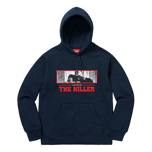 

Толстовка fw18 the killer hooded sweatshirt navy Supreme, синий