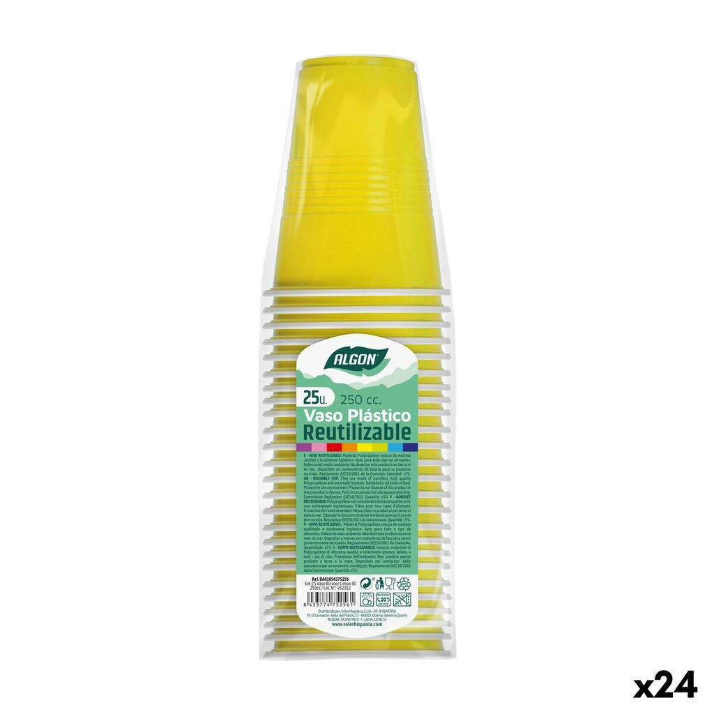 

Набор многоразовых стаканов Algon Yellow 24 шт. по 250 мл (25 шт.)