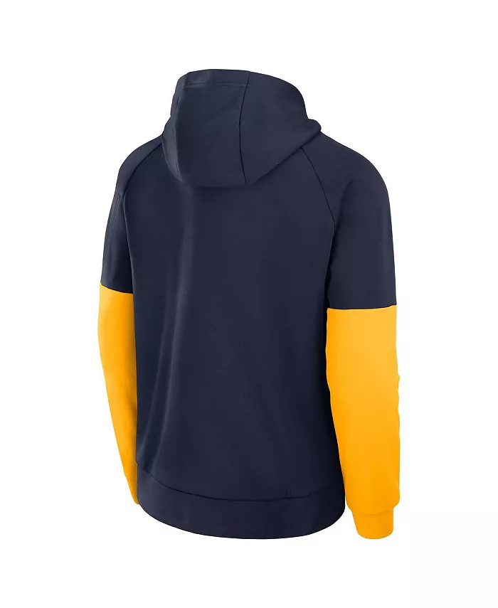 Мужская синяя толстовка с капюшоном West Virginia Mountaineers для тренировок Nike — фото 3