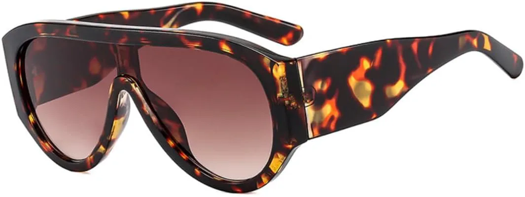 

Винтажные солнцезащитные очки большого размера для женщин и мужчин, панк-стиль, популярные очки в крупной оправе, роскошные дизайнерские очки SZVVBKK, Leopard Tea