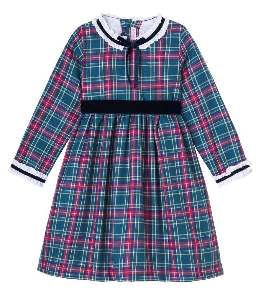

Платье Clarisa из смесового хлопка в клетку La Coqueta, Green Tartan