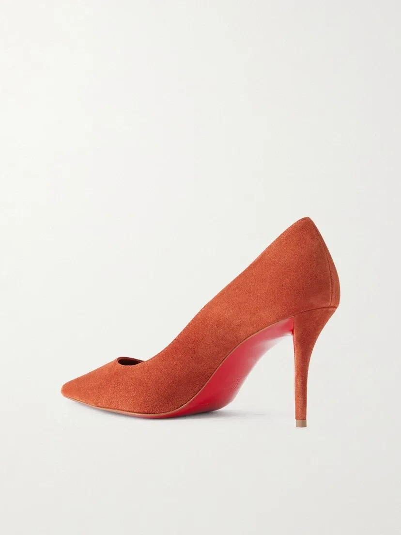 Туфли-лодочки Miss Z 80 из замши Christian Louboutin, оранжевый — фото 3