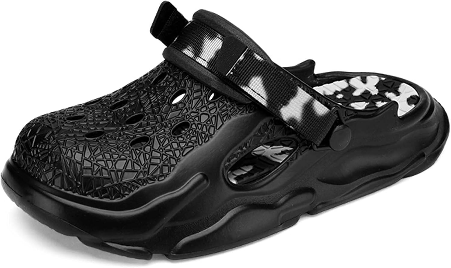 

Летние сандалии мужские и женские, сабо, садовая обувь, нескользящие, быстро сохнущие, пляжные, домашние, для душа, мюли с регулируемым каблуком Generic, черный