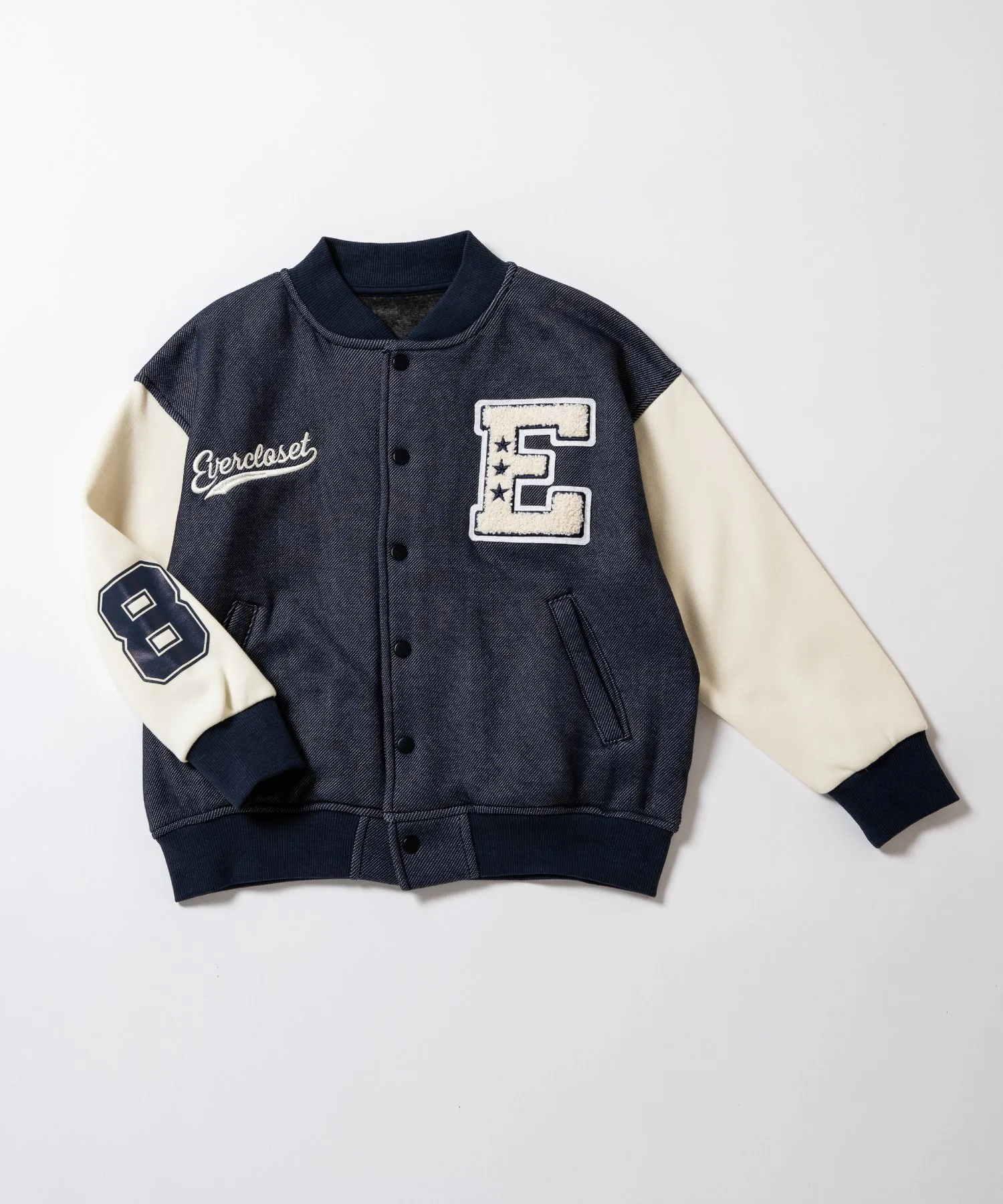Куртка для стадиона в университетском стиле с флисовой подкладкой Ever Closet, denim — фото 3