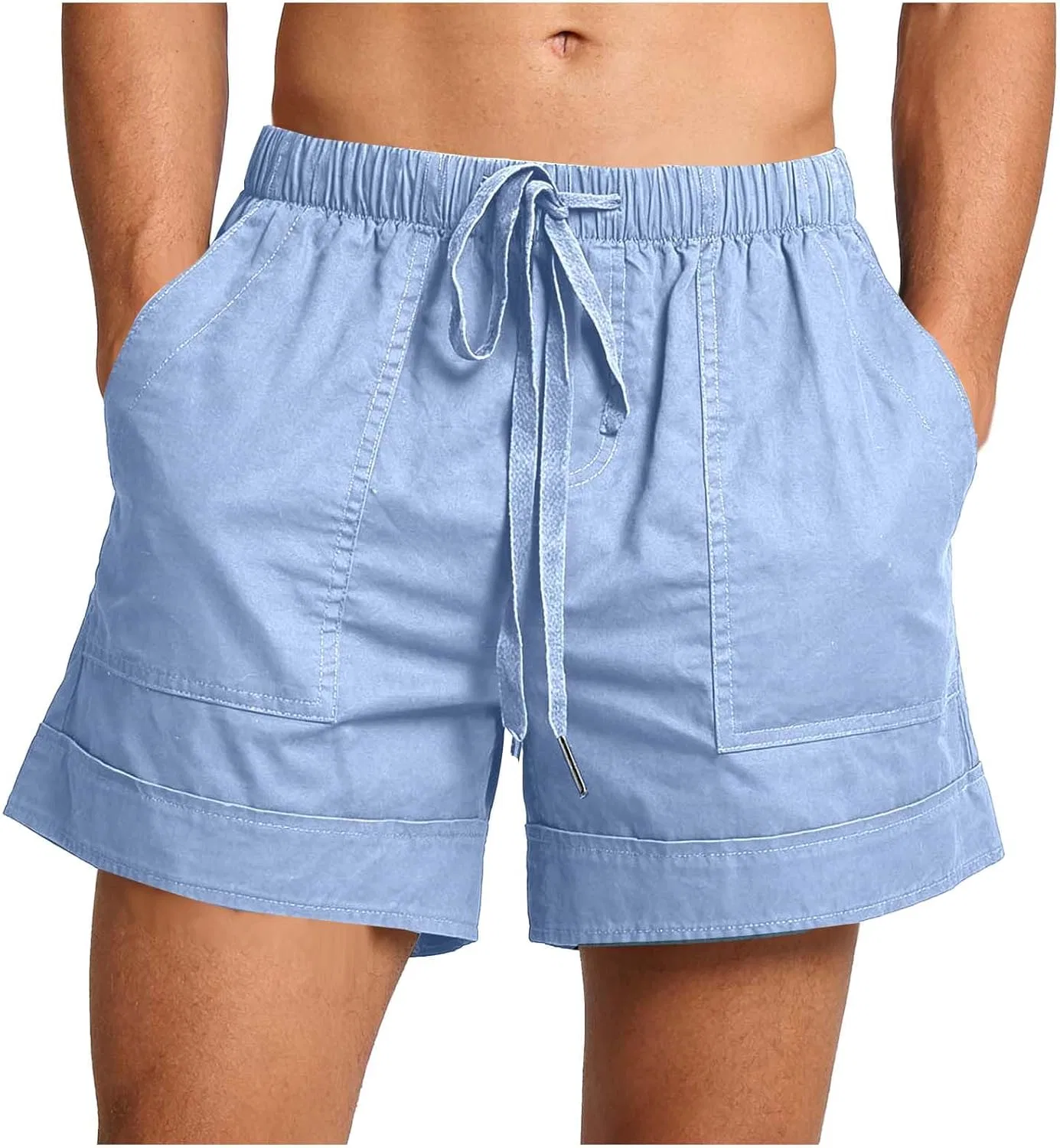 Шорты мужские на лето, Cotton & Linen, Light Blue
