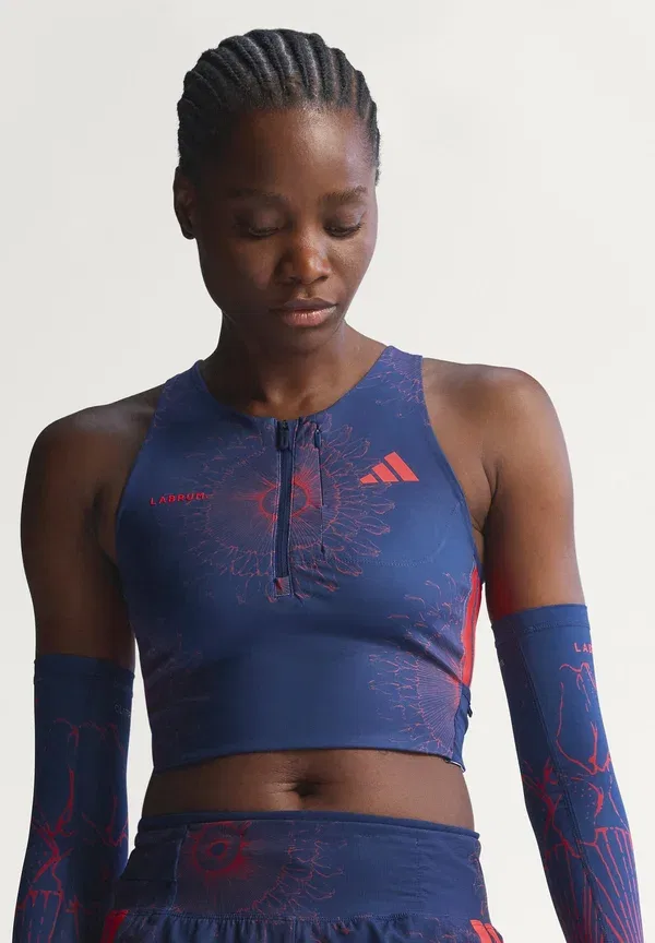Топ-кроп Labrum от Adidas Performance, темно-синий/ярко-красный — фото 3