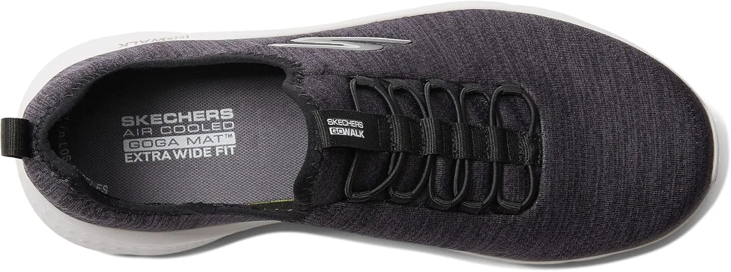 Мужские слипоны Skechers Go Walk Flex Hands Up, Black White 2 — фото 4