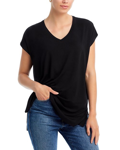 

Свободный топ с короткими рукавами Eileen Fisher, цвет Black