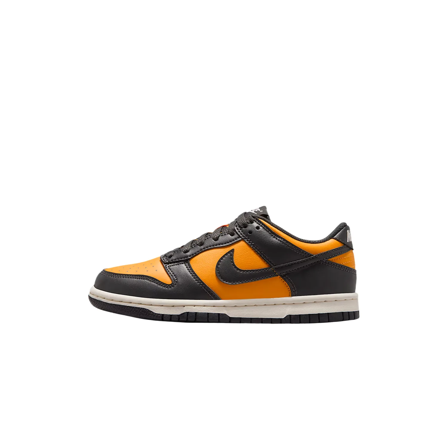 Nike Детские скейтерские кроссовки dunk low из синтетической кожи в цвете sun dial yellow/coal black/sail white