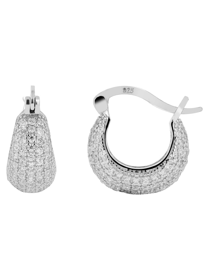 

Adeliás Женские серьги - серьги-кольца из серебра 925 пробы с кубическим цирконием в серебряной оправе