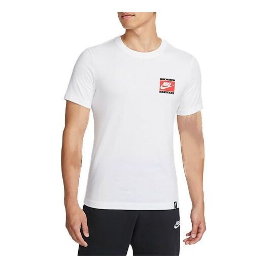 

Футболка Nike Printing Logo Solid Color Round Neck Short Sleeve White, мультиколор