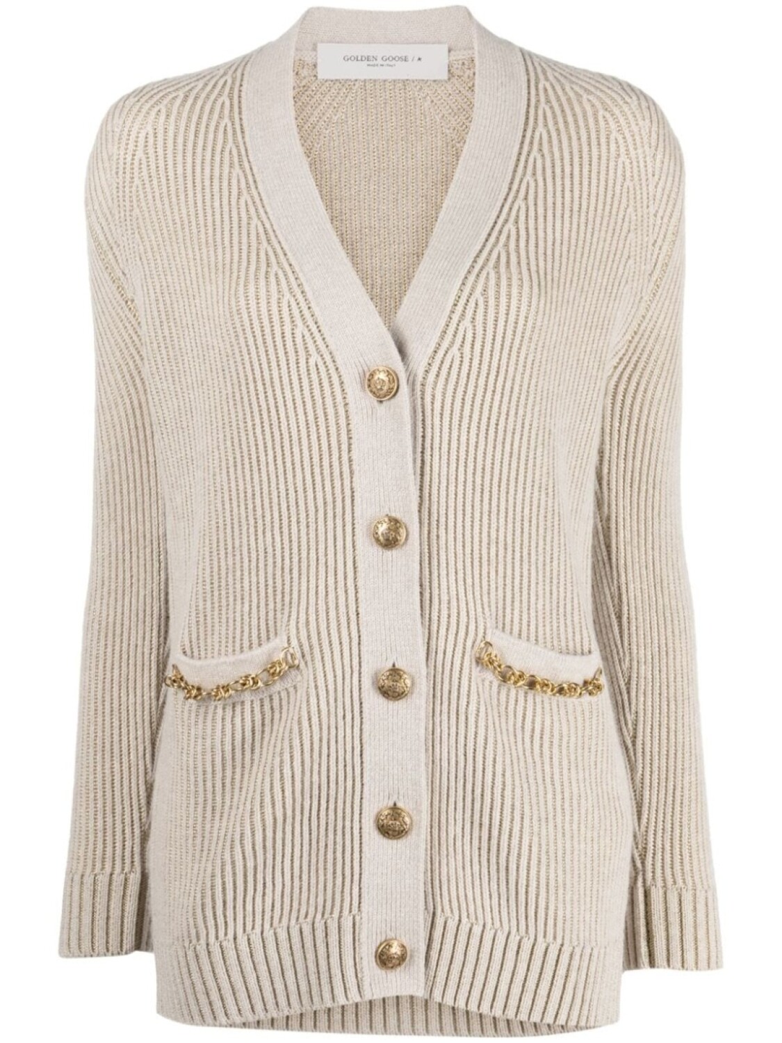 

Golden Goose кардиган в рубчик, нейтральный цвет