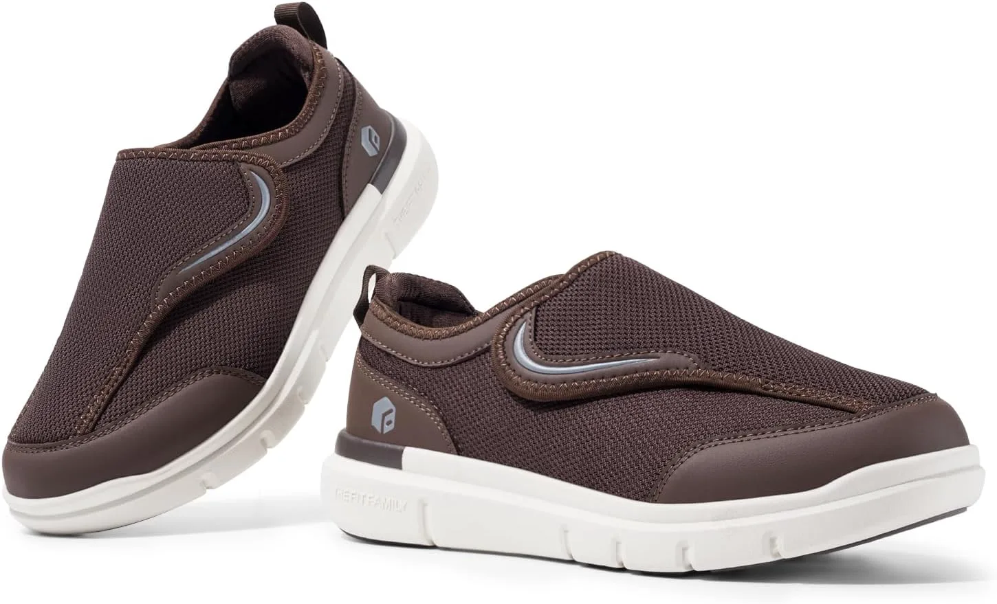 

Мужские кроссовки FitVille StepEZ для широких ног, для отекших стоп, с полностью регулируемыми ремешками, коричневый