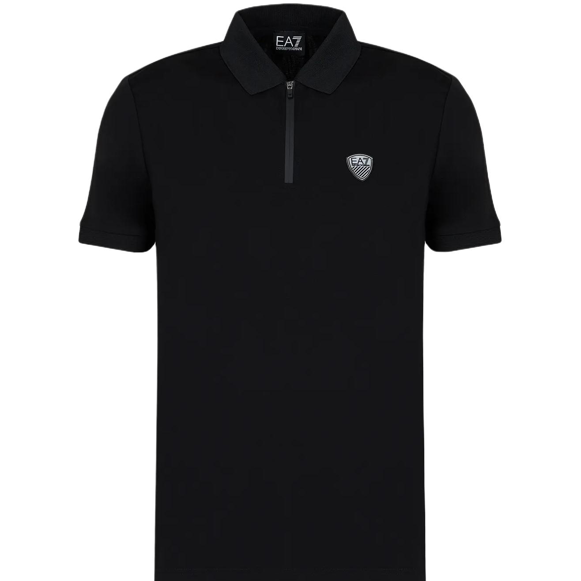 

Поло с молнией до половины и нашивкой Ea7 EMPORIO ARMANI, черный