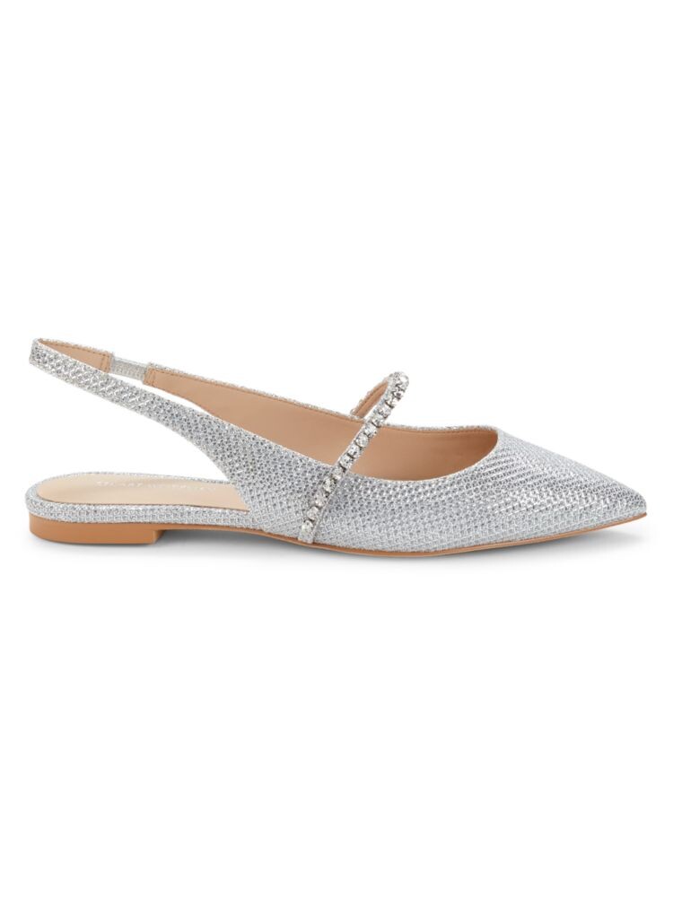 Туфли на плоской подошве с тиснением Crystalline Stuart Weitzman, серебро