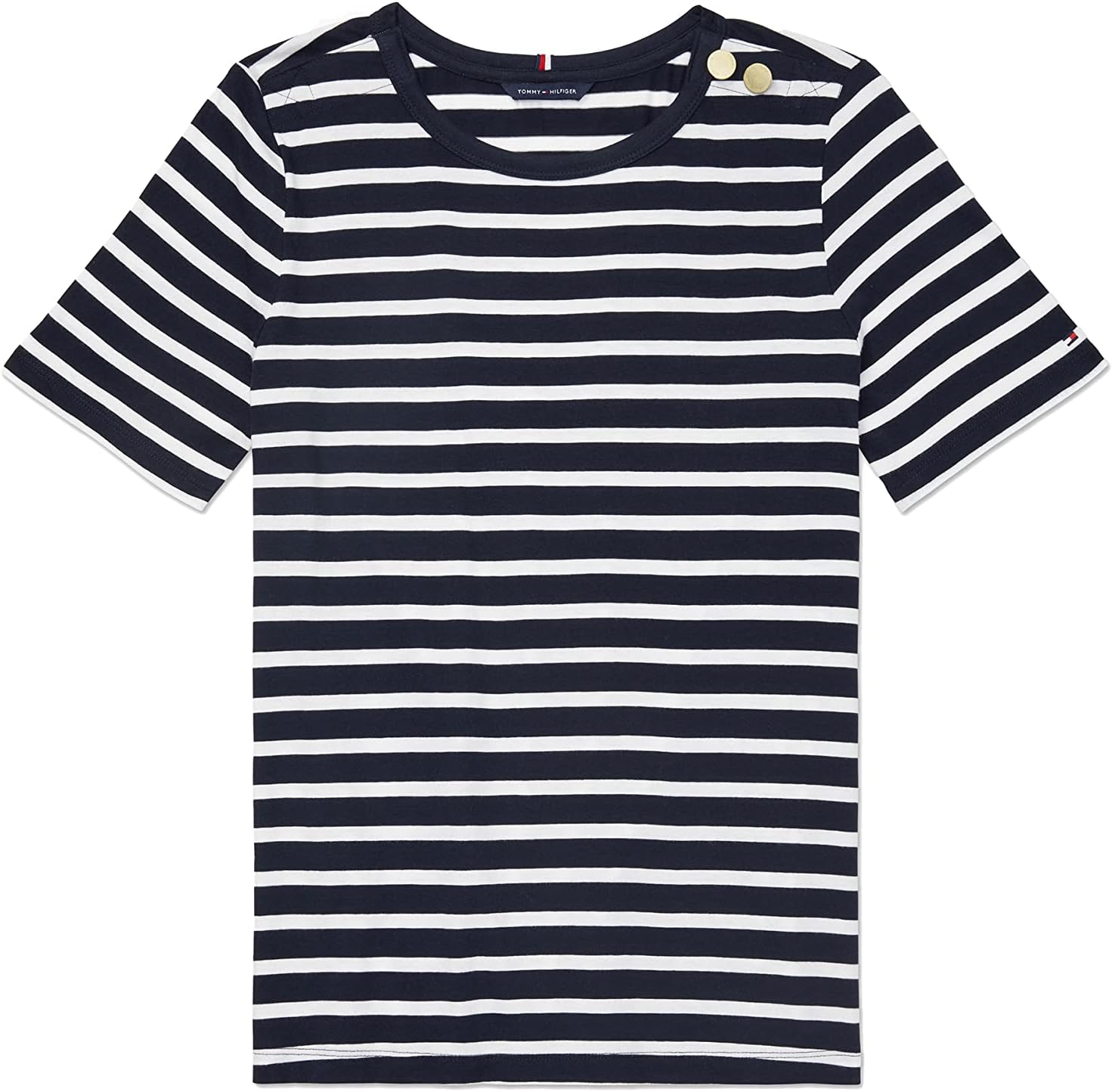 

Женская полосатая футболка Tommy Hilfiger с фирменной застежкой-липучкой, Desert Sky, Коричневый, Женская полосатая футболка Tommy Hilfiger с фирменной застежкой-липучкой, Desert Sky