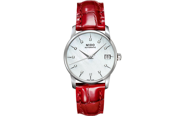 

MIDO Часы Women's Baroncelli Watch, White Dial Red Strap