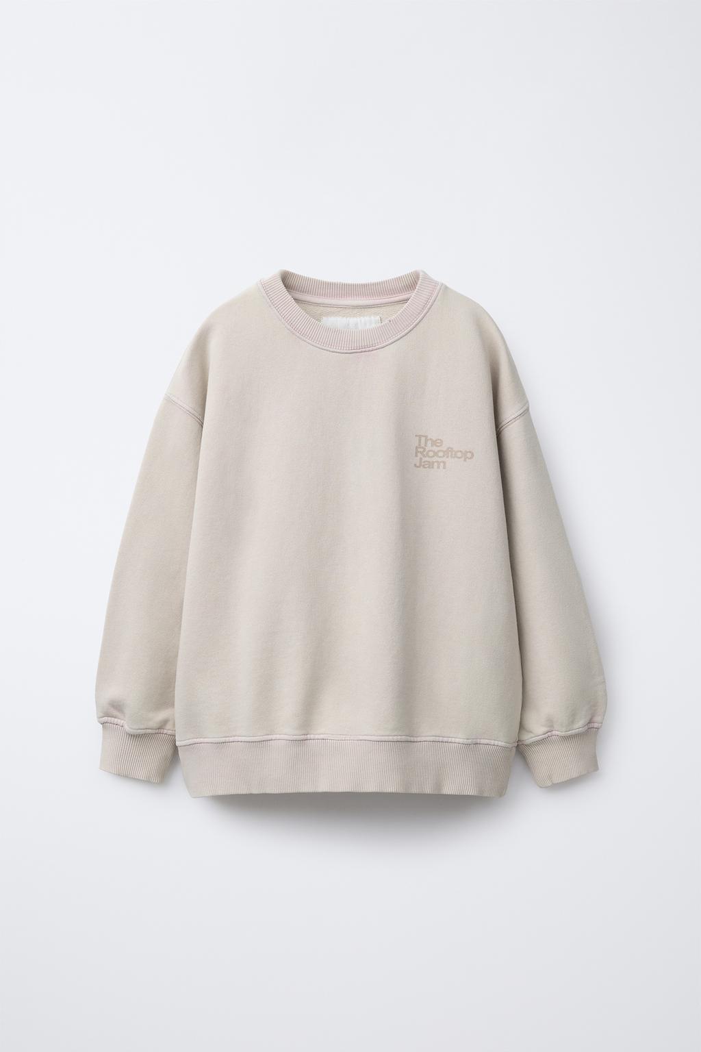 

Толстовка с принтом слогана ZARA, цвет Brown/Taupe