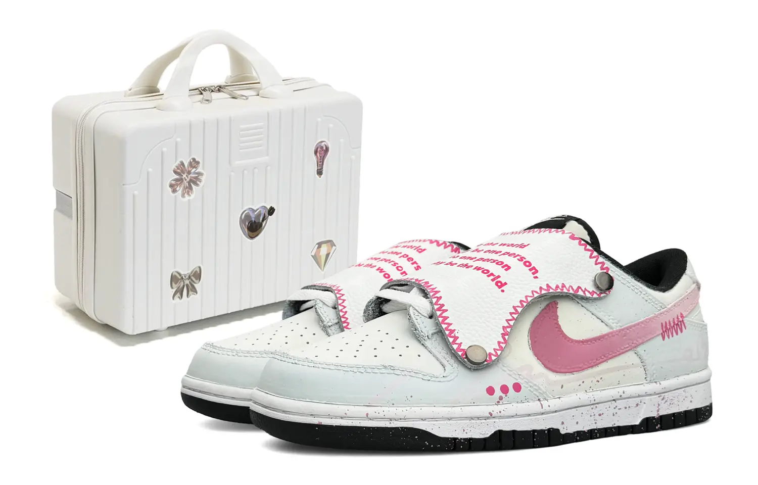 

Кроссовки Nike Dunk Skateboarding Shoes Unisex Low-top Pink, белый
