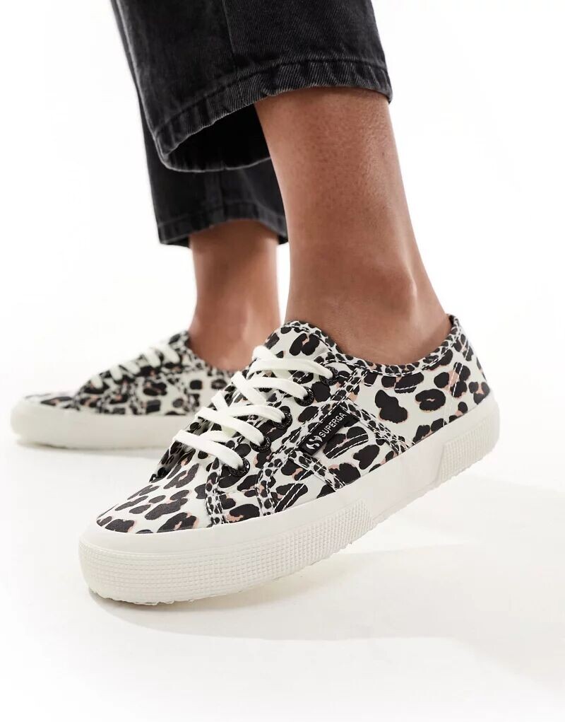 

Светлые бежевые кроссовки Superga 2750 с леопардовым принтом, Бежевый, Светлые бежевые кроссовки Superga 2750 с леопардовым принтом