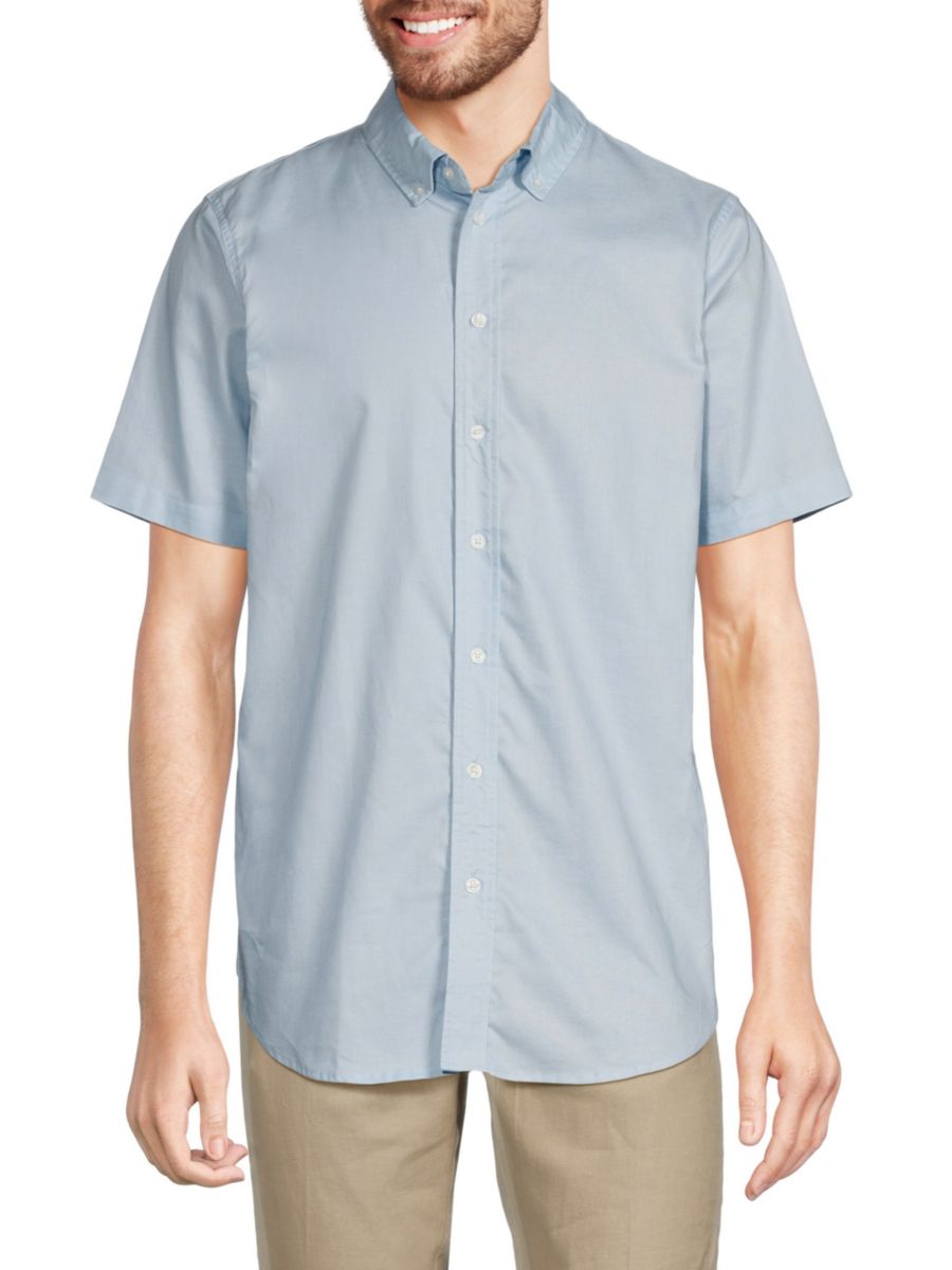 

Рубашка с коротким рукавом Saks Fifth Avenue, светло-синий