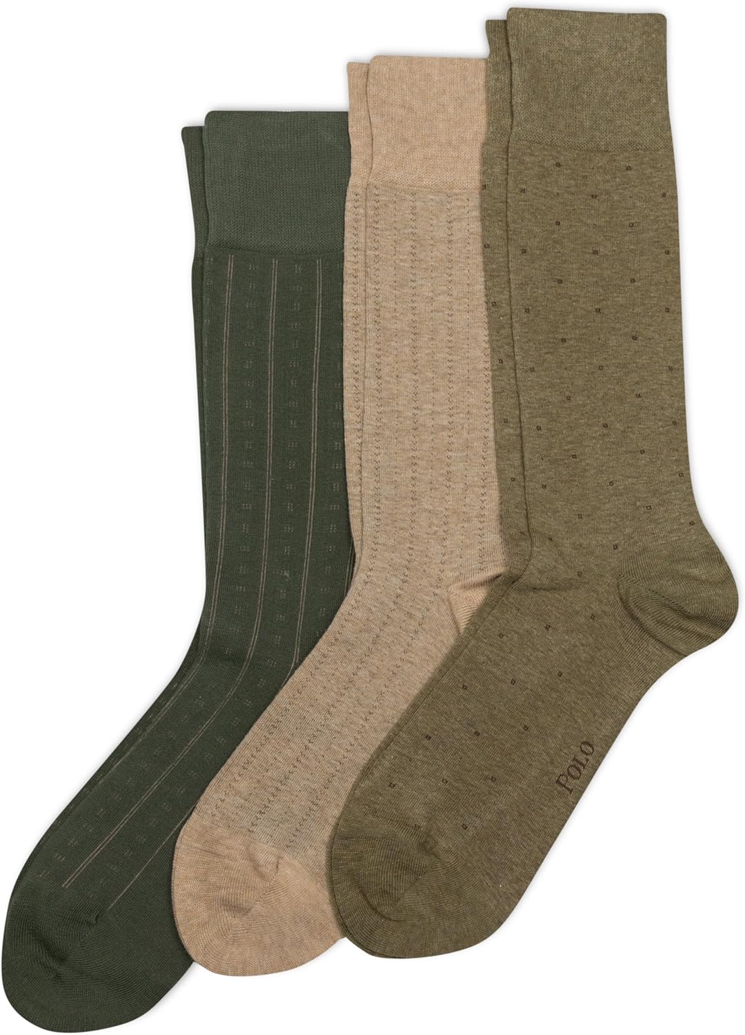 

POLO RALPH LAUREN Мужские носки-следки с ассорти рисунком (3 пары), Olive