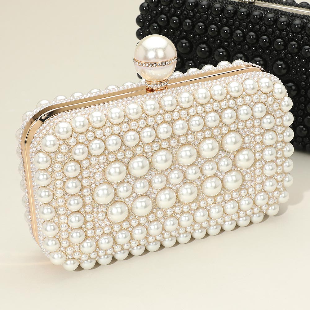 

Вечерняя сумка-клатч с жемчужным декором или через плечо FASHNZFAB