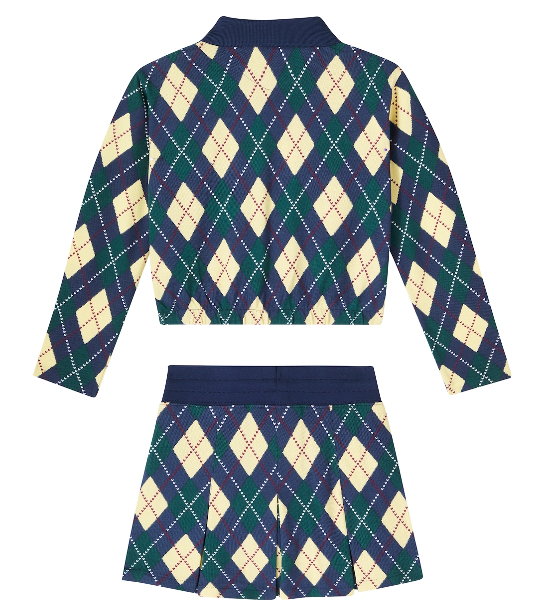 Комплект из хлопковой рубашки-поло и юбки с узором Аргайл Polo Ralph Lauren Kids, Printed Argyle — фото 3