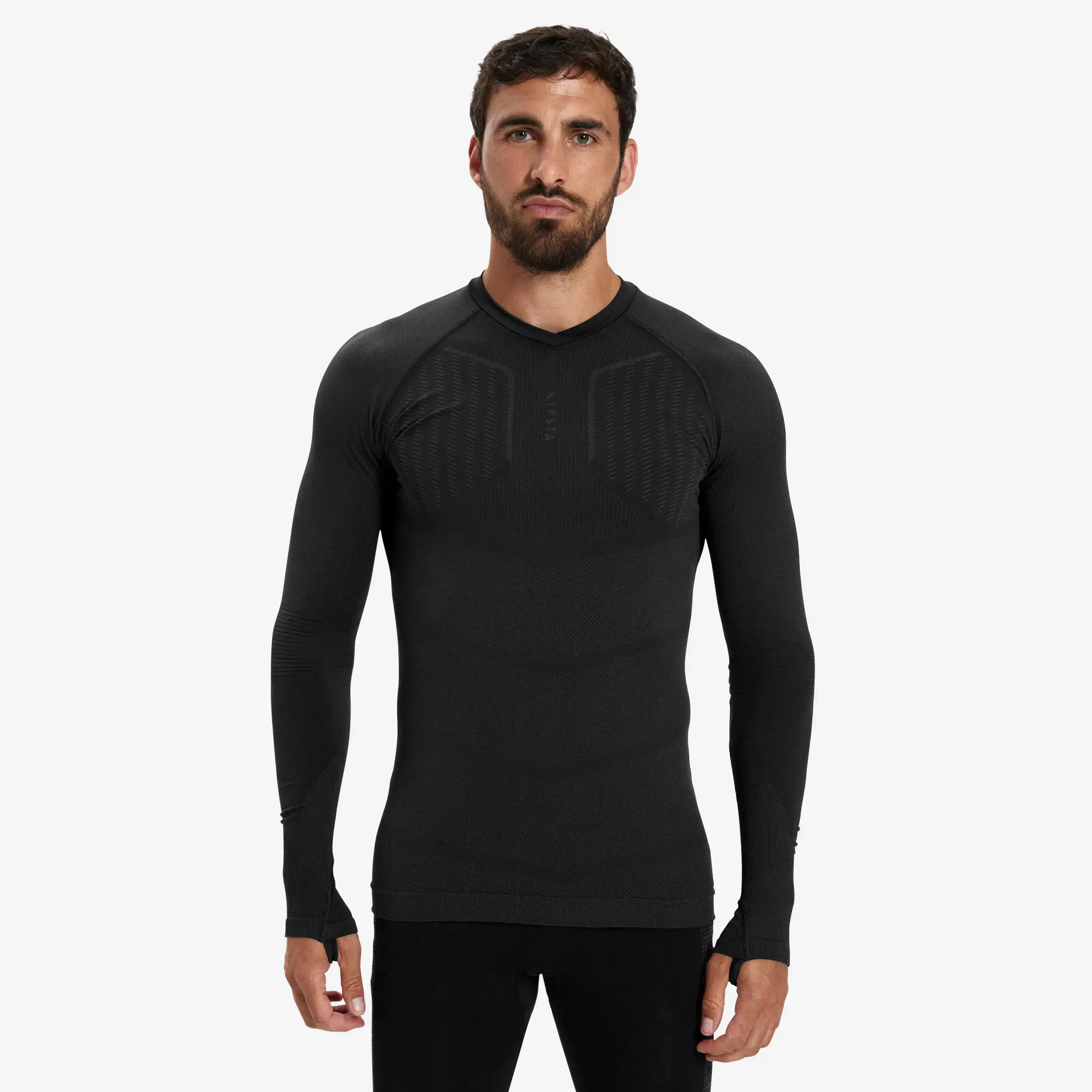 

Мужская длинная флисовая термооблегающая футболка Keepdry 500 Kipsta