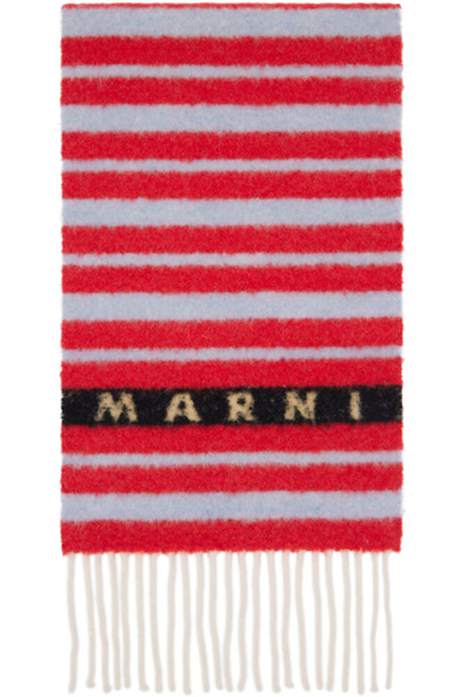 

Шарф из альпаки в красную и синюю полоску Marni
