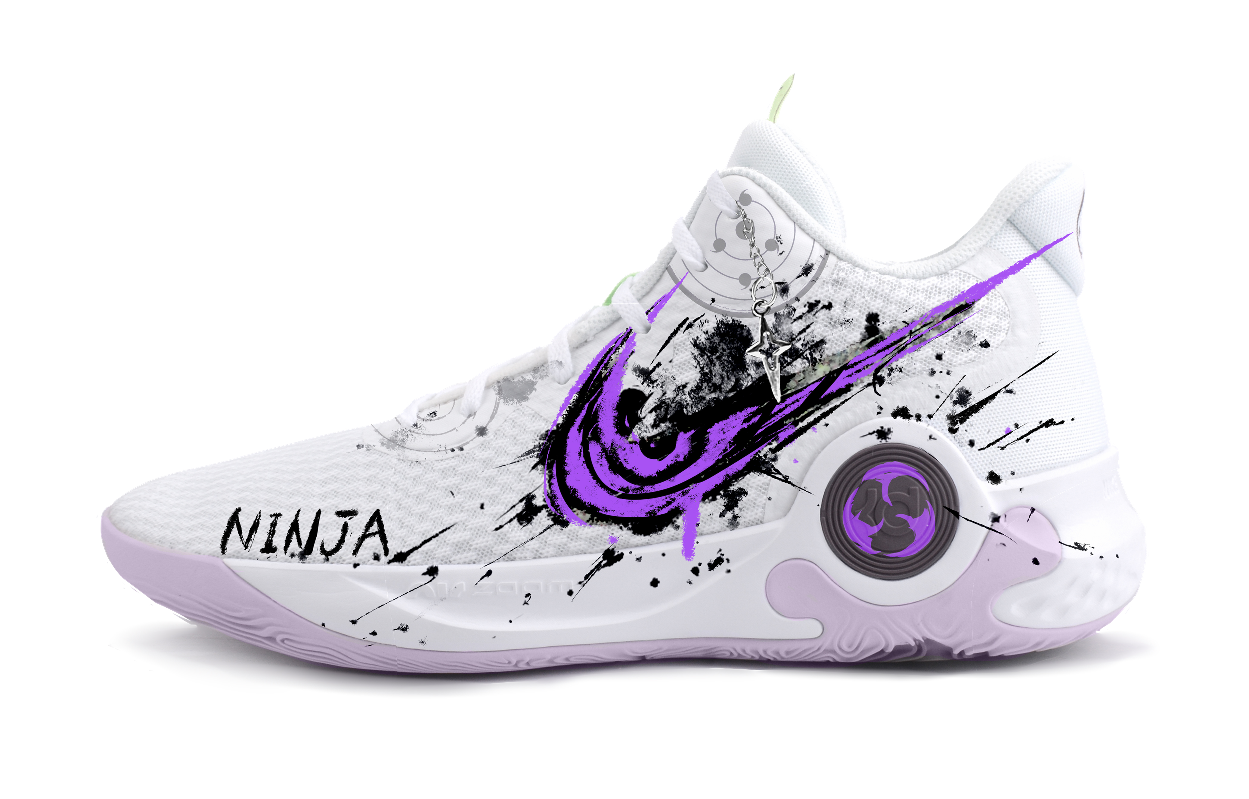 Nike Баскетбольные кроссовки KD Trey 5 IX Ninjago Masters Of Power, износостойкие, винтажные, среднего размера, унисекс, фиолетово-белые