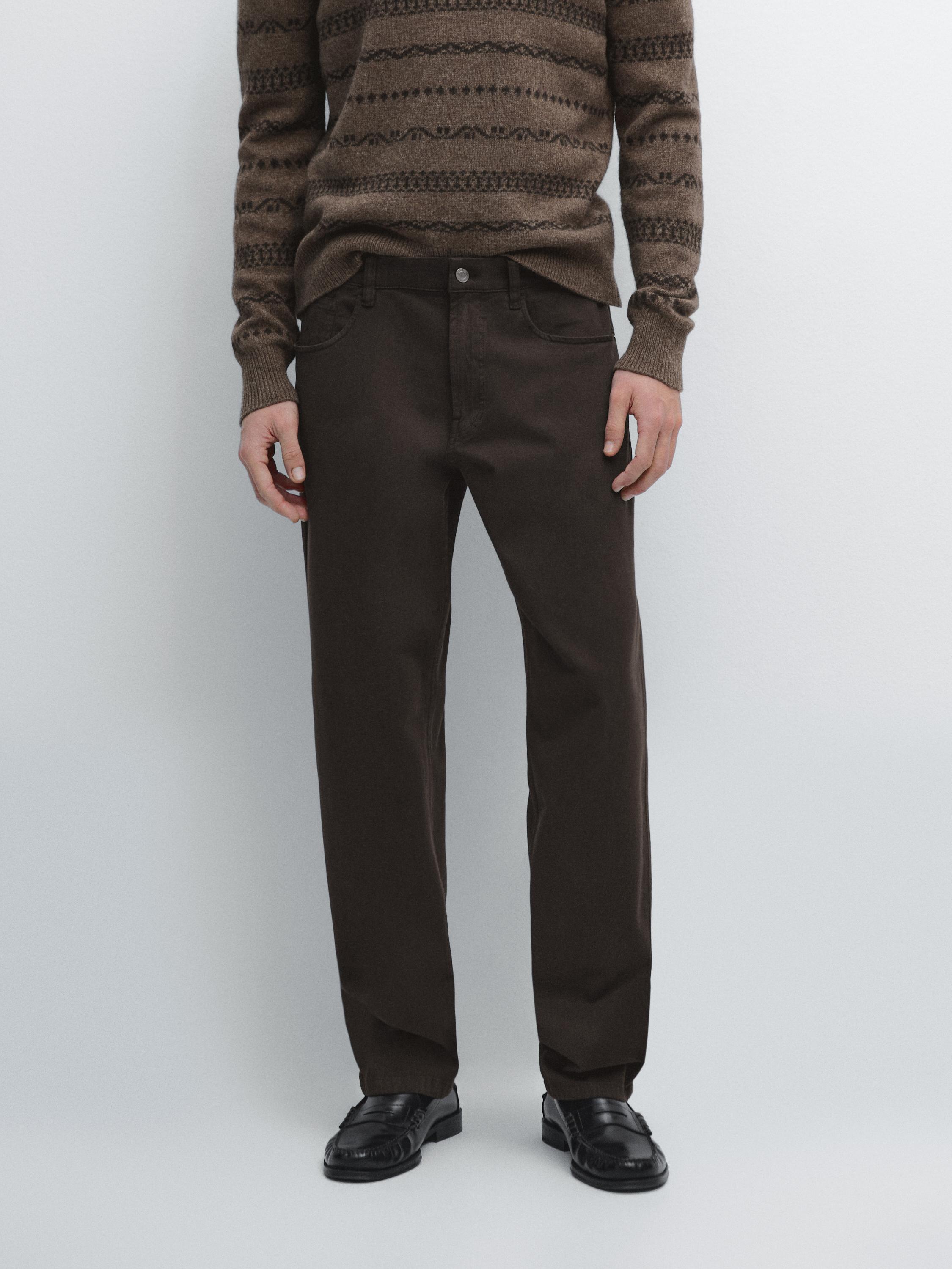 Джинсы зауженного к низу кроя Massimo Dutti, brown — фото 3